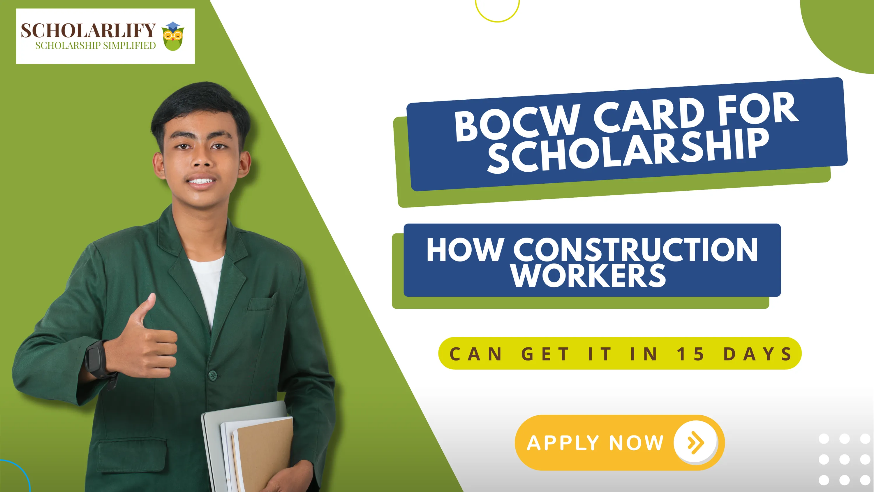 BOCW Card for Scholarship: How Construction Workers Can Get It in 15 Days