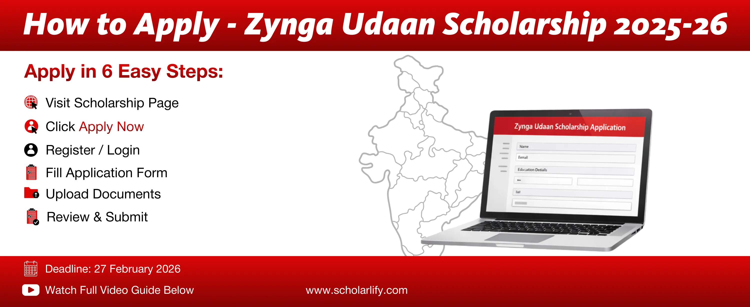 How to Apply for Zynga Udaan Scholarship 2025-26 – Step-by-Step Guide